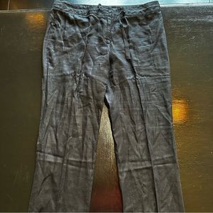 Retro Charter Club Size 18W 100 % Linen Black Pant Wide Leg Mom Pant y2k Vacatio